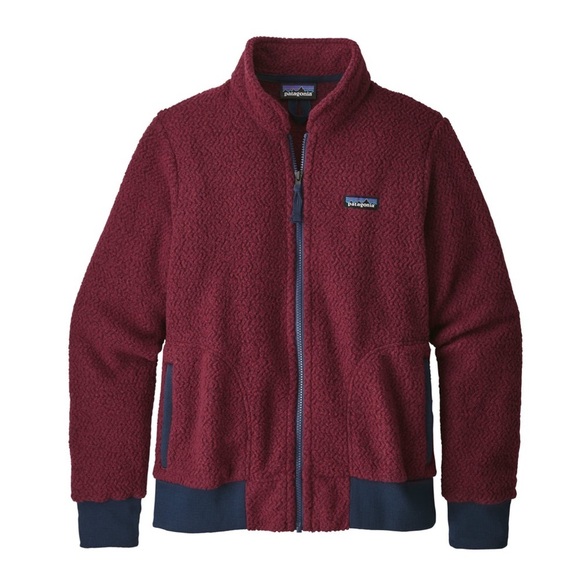 Patagonia Jackets & Blazers - Patagonia Maroon Sherpa Fuzzy Jacket sz L